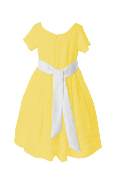 Beautiful Tailor Made White Flower Girl Dress with Colour Sash