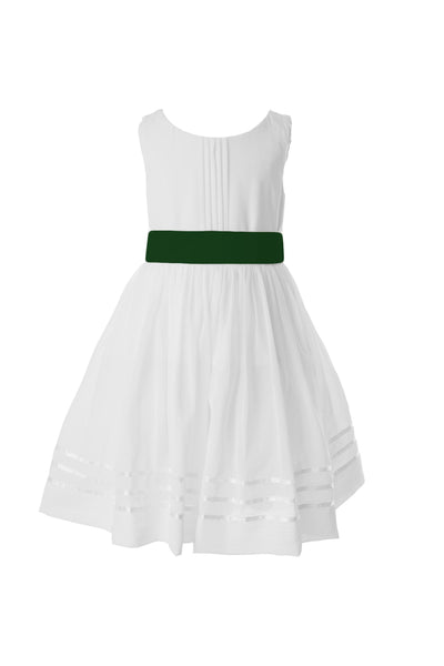 Beautiful Tailor Made White Flower Girl Dress with Colour Sash Saff and sass Beautiful Tailor Made White Flower Girl Dress with Colour Sash Saff and sass