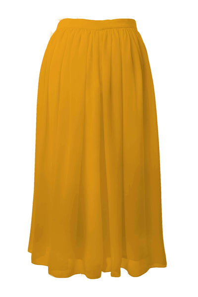 Pleated chiffon skirt yellow hot sale