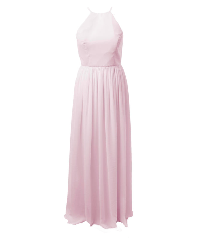 Long High Neck Bridesmaid Dress