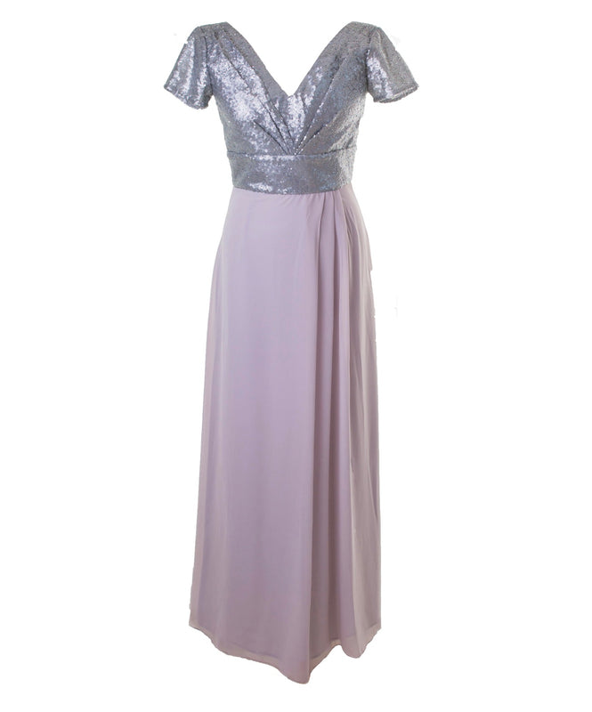 Sequin Capped Sleeves Bridesmaid Dress