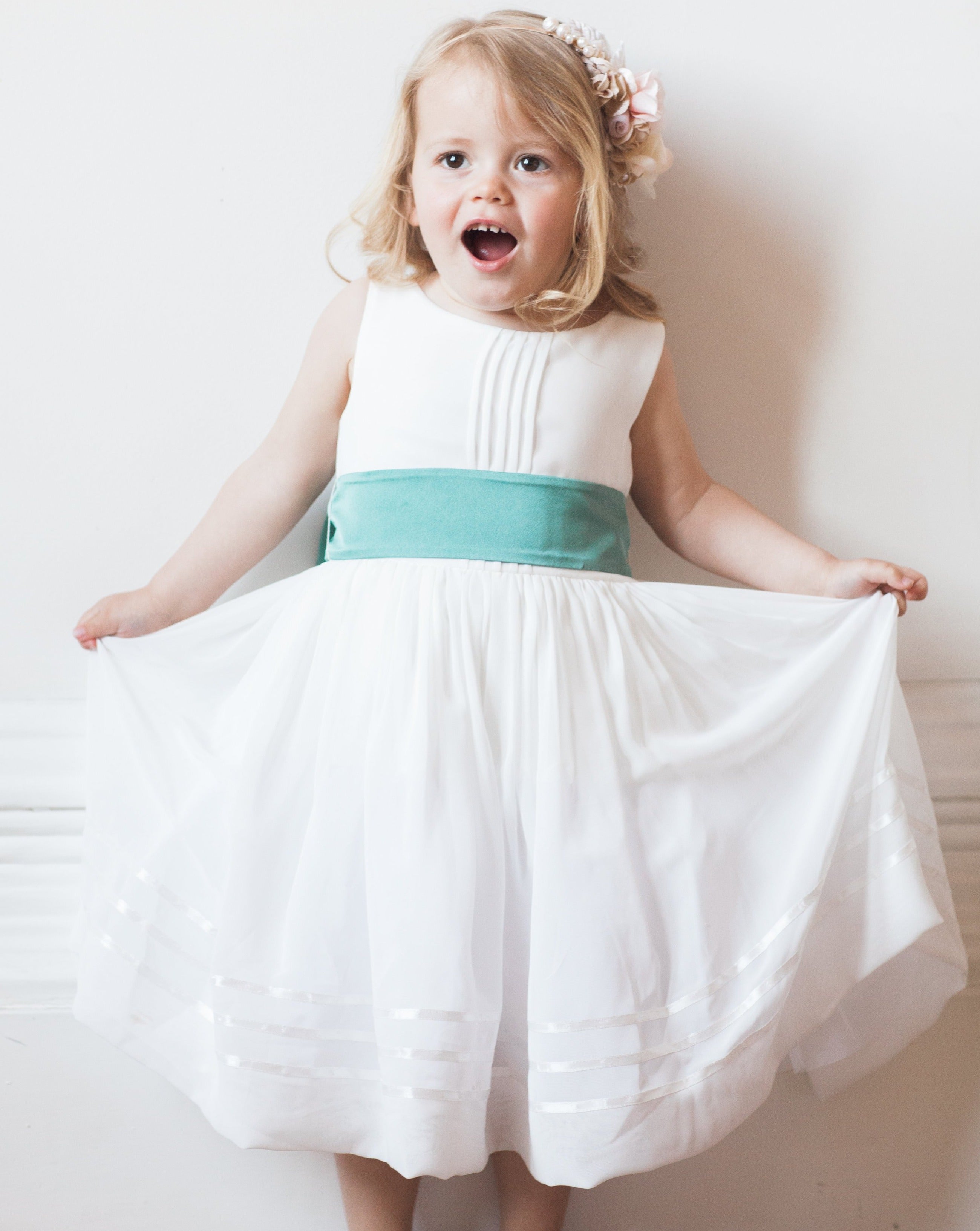 Mint green flower girl hotsell dresses uk