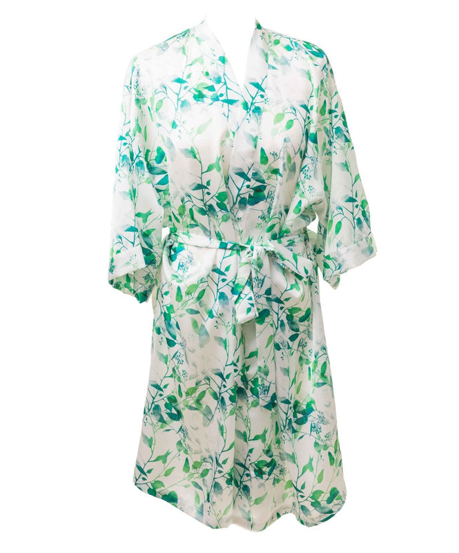 Flower Girl Dressing Gown Green Floral Robe