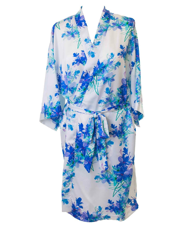 Flower Girl Dressing Gown Blue Floral Robe