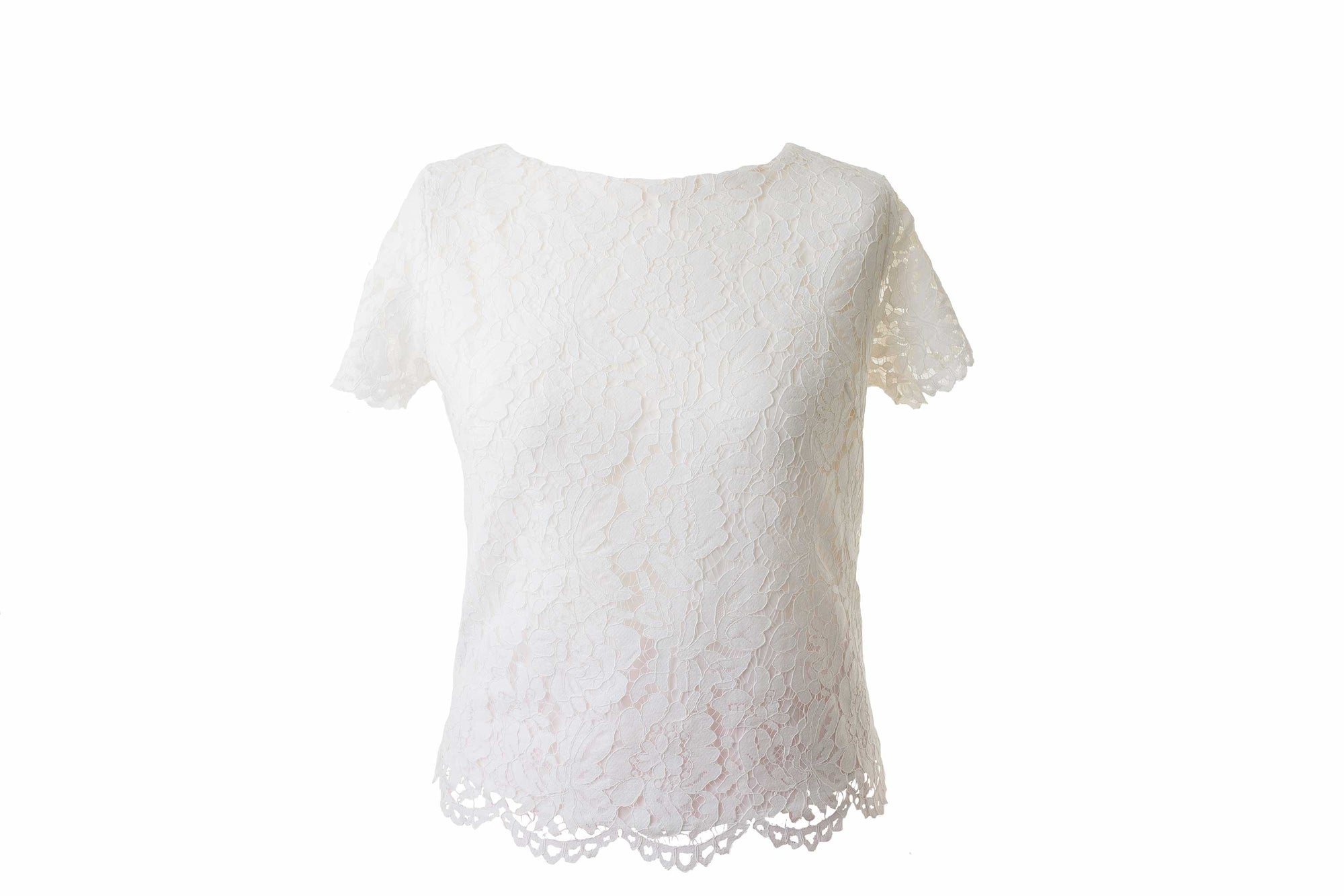 Lace Top Ivory Cap Sleeves